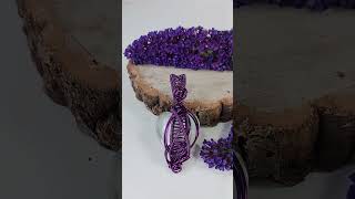 Purple Heart Necklace #wirework #wireheart #purpleheart #wirejewellery #glassheart #heartnecklace