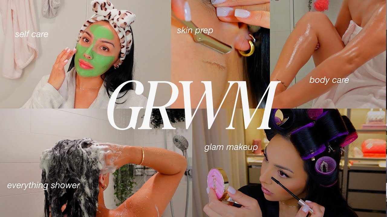 NIGHT OUT GET READY ROUTINE 🫧 everything shower, pampering, makeup, hair & outfit for the night