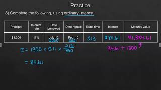 16-1 Simple Interest and Maturity Value #2