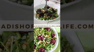 Balsamic Beet Salad with Arugula, Goat Cheese and Walnuts