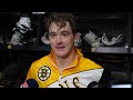 Steeves, Arvidsson, Zadorov, and Pastrnak speak with the media following 6-2 L vs MTL