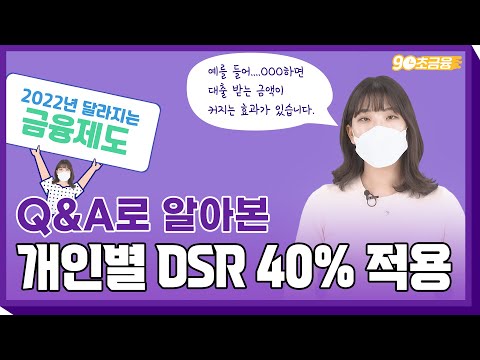 <strong>개인별</strong> DSR 40% 적용에 대해 궁금한 점을 답변드립니다. [2022년 달라지는 금융제도]