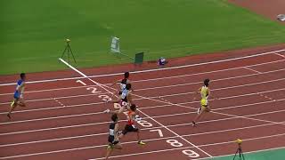 20180708中学通信陸上福岡大会 3年男子100m準決勝 齋藤那生(穴生3)  11秒12（標準記録突破）