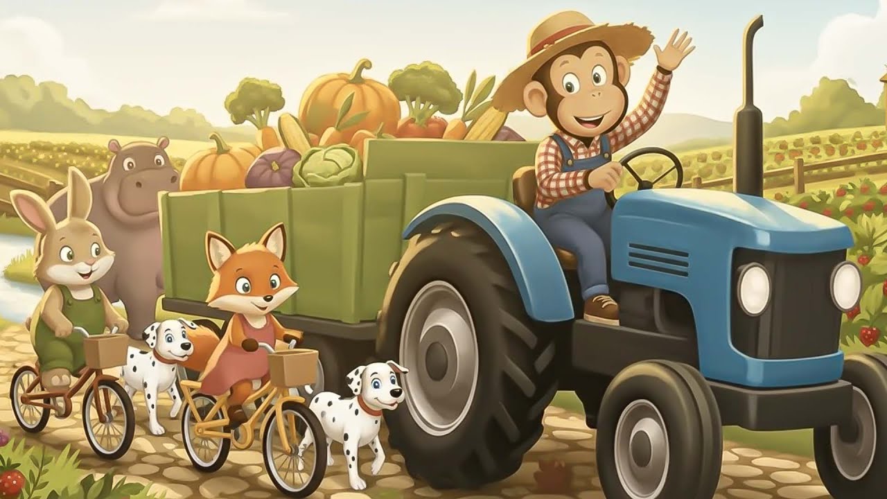 Monkey Farmer Fixes Tractor🚜and Plows Beet Field🐒Farm Work | Funny Farm