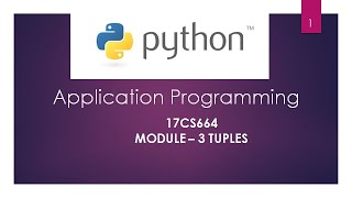 17CS664[PYTHON]- Module -3(Part- 3)- TUPLES