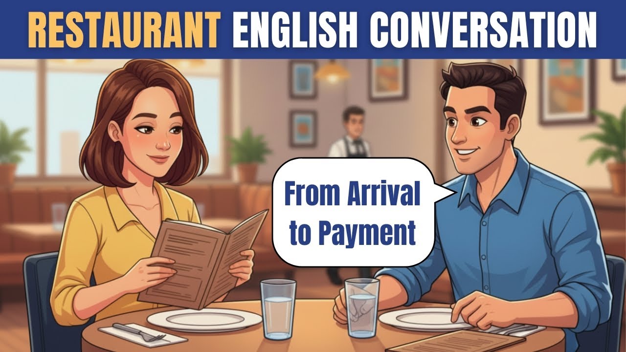 Restaurant English Conversation - From Arrival to Payment | Speak English with Anna and Tom