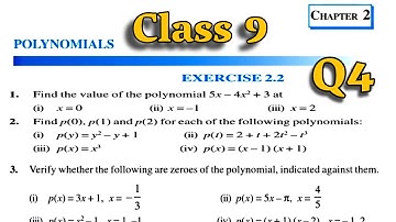Polynomials Ex 2.2 Q4 Class 9th   NCERT | Chapter 2| CBSE | Rajmith Study