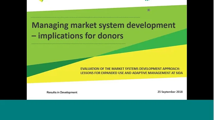 Managing Market System Development – Implications for Donors