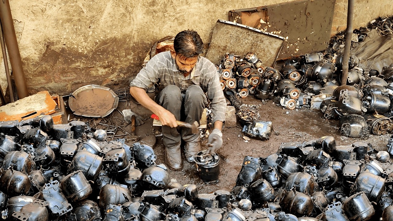 Incredible Process of Old AC Compressor Recycling to Make High Quality ...