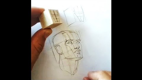 How to draw portrait in perspective using wooden cube