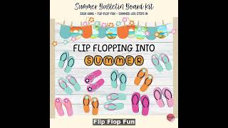 Hello Summer Bulletin Board Kit + Flip Flop Door Decor