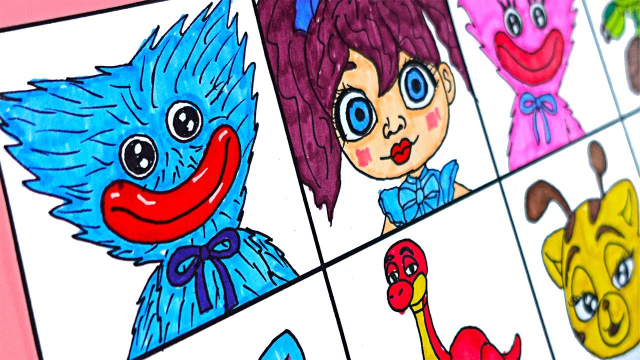 Drawing Poppy Playtime/Huggy Wuggy/Kissy Missy/Boogie Bot/Mommy Long