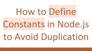 How to Define Constants in Node.js to Avoid Duplication