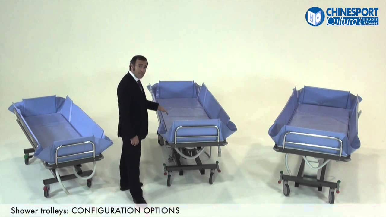 A complete range of shower trolleys for paediatric use, adults and bariatric use