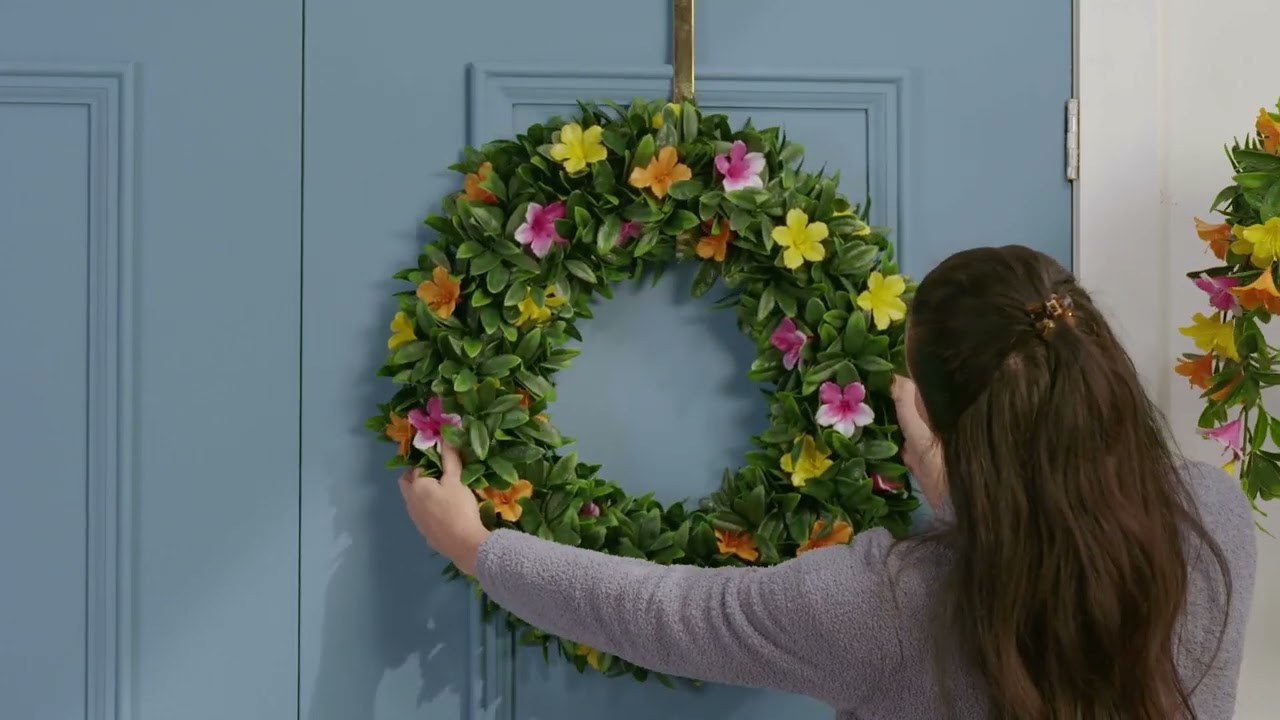 Improvements 21 Faux Azalea Flower Wreath