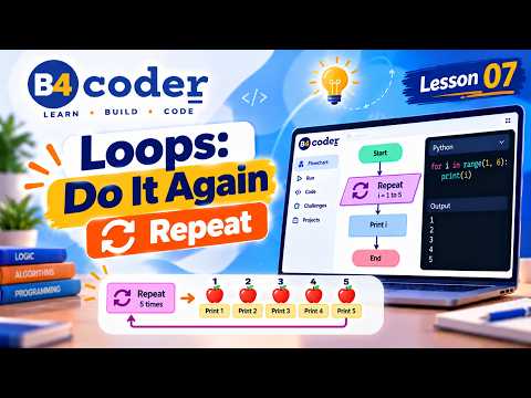 Loops: do it again - Repeat | Learn with Blocks #7 | B4Coder