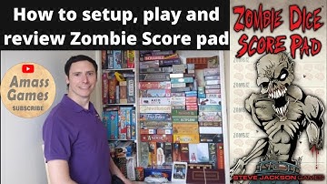 Zombie dice score pad. How to setup, play and review by AmassGames * accessory, implementation tool