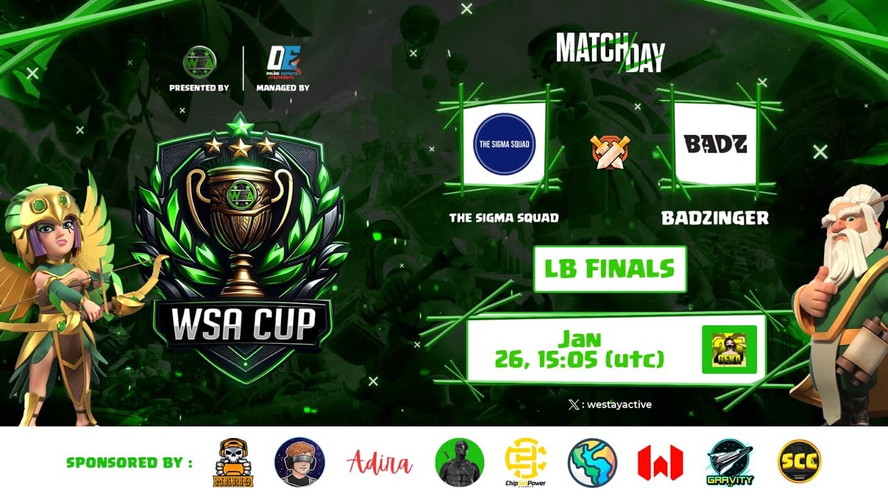 🔴 LIVE - THE SIGMA SQUAD VS BADZINGER - WSA CUP - CLASH OF CLANS