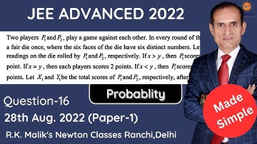 Ques-16 JEE Adv 2022 Probability (Paper-1) #jeeadvanced2022