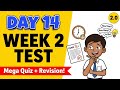 Day 14: Week 2 Revision + Mega Quiz | Week 2 complete |English Seekho 2.0