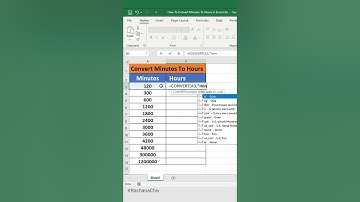 How To Convert Minutes To Hours In Excel #excel #short
