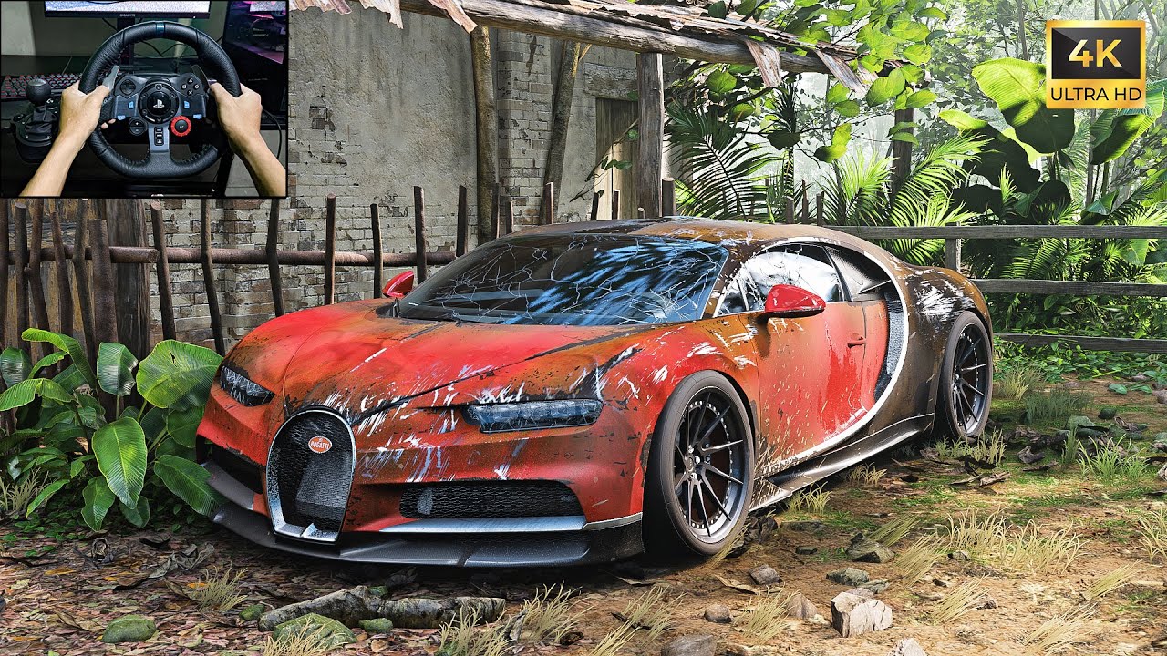 Rebuilding Bugatti Chiron 2018 - Forza Horizon 5 - Logitech G29 Stering Wheel Gameplay