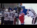 Hawks @ Rangers, 27th Mar 2026 - Ethan Del Mastro/Will Cuylle scrum, Sacha Boisvert vs Will Borgen