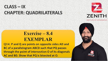 P and Q are points on opposite sides AD and BC of a parallelogram ABCD such that PQ .....Q14 Ex 8.4