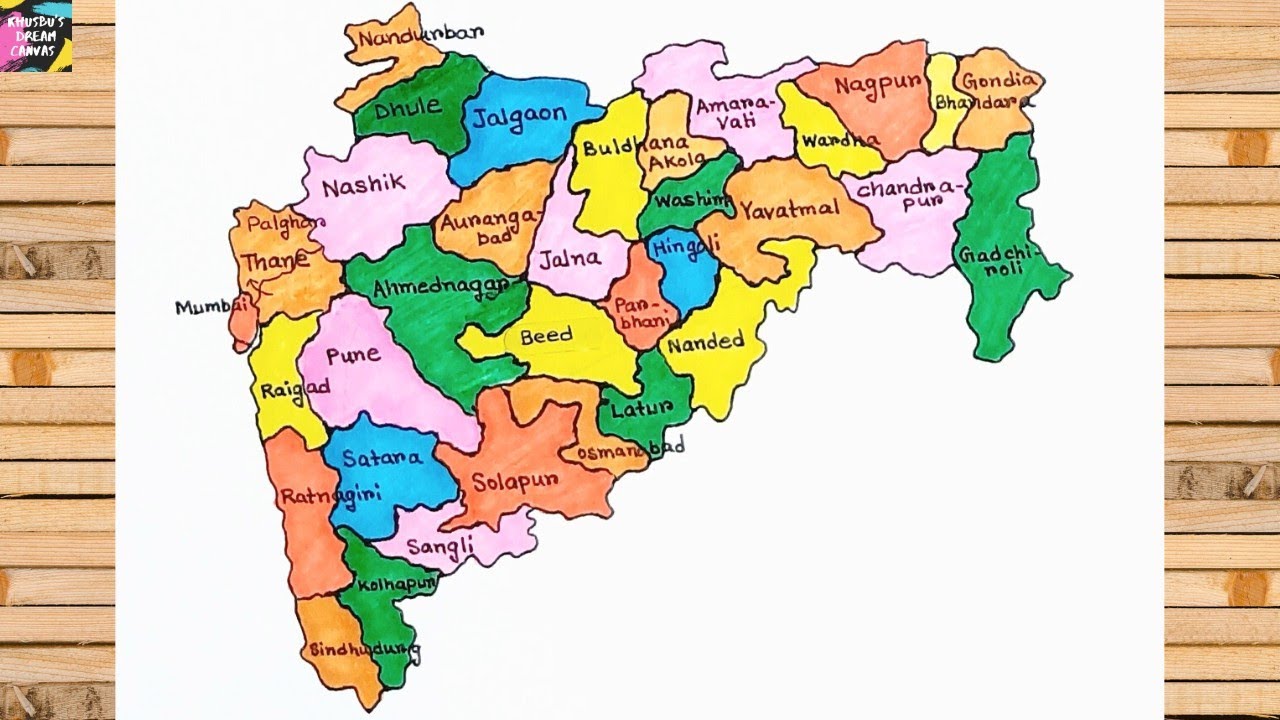 Maharashtra free map, free blank map, free outline map, free base map  outline, districts, names, white