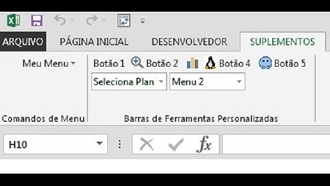Barra de Menus Personalizada Excel VBA