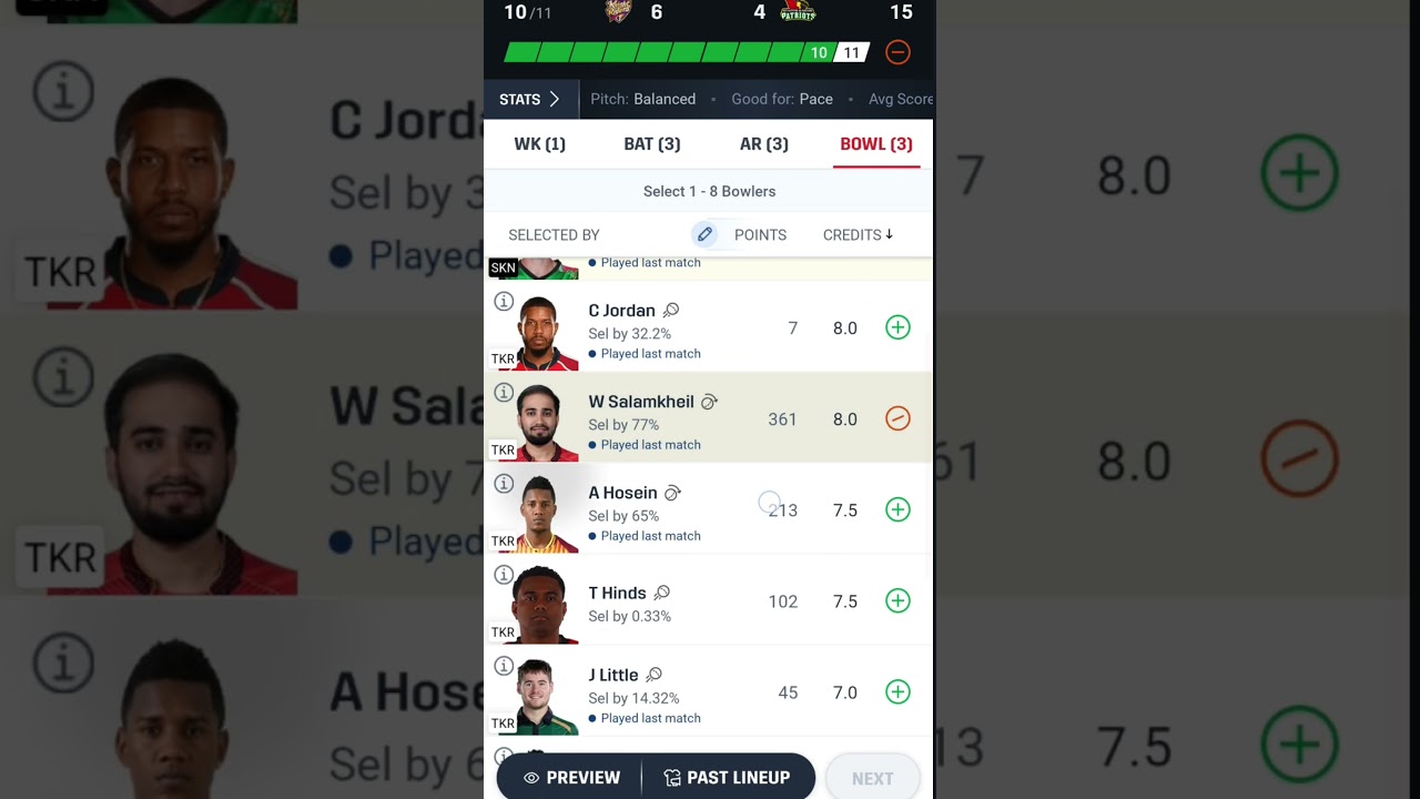 TKR vs SKN CPL T20 league 