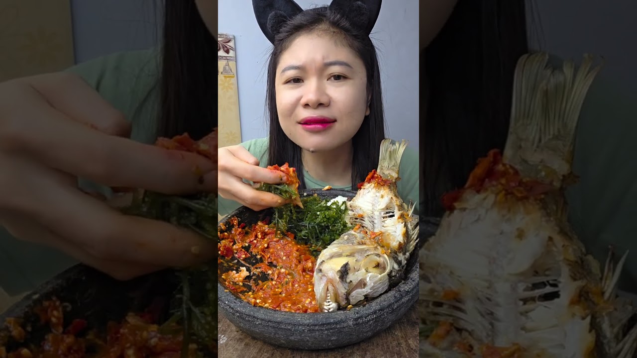 Rumput laut+Ikan Bakar #mukbang 