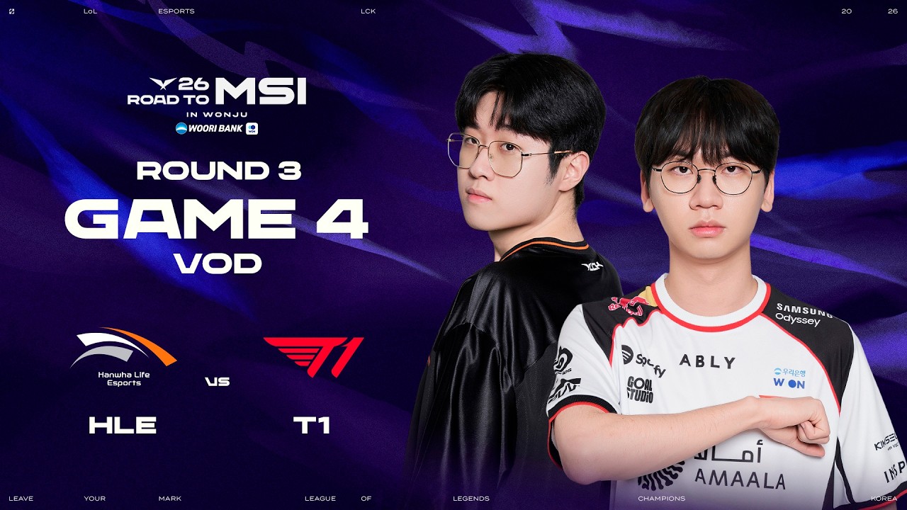 HLE vs T1 | Round 3 Game 4 | 2026 LCK Road To MSI