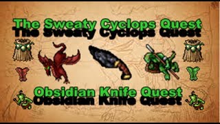 TIBIA QUEST: Obsidian Knife Quest // TIBIA EN ESPAÑOL // The Sweaty Cyclops Quest