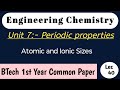 Atomic and Ionic Sizes | Periodic Properties | Engineering Chemistry | Lec 40