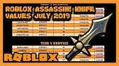 Roblox Assassin Value List 2018 Youtube - assassin values roblox 123vid