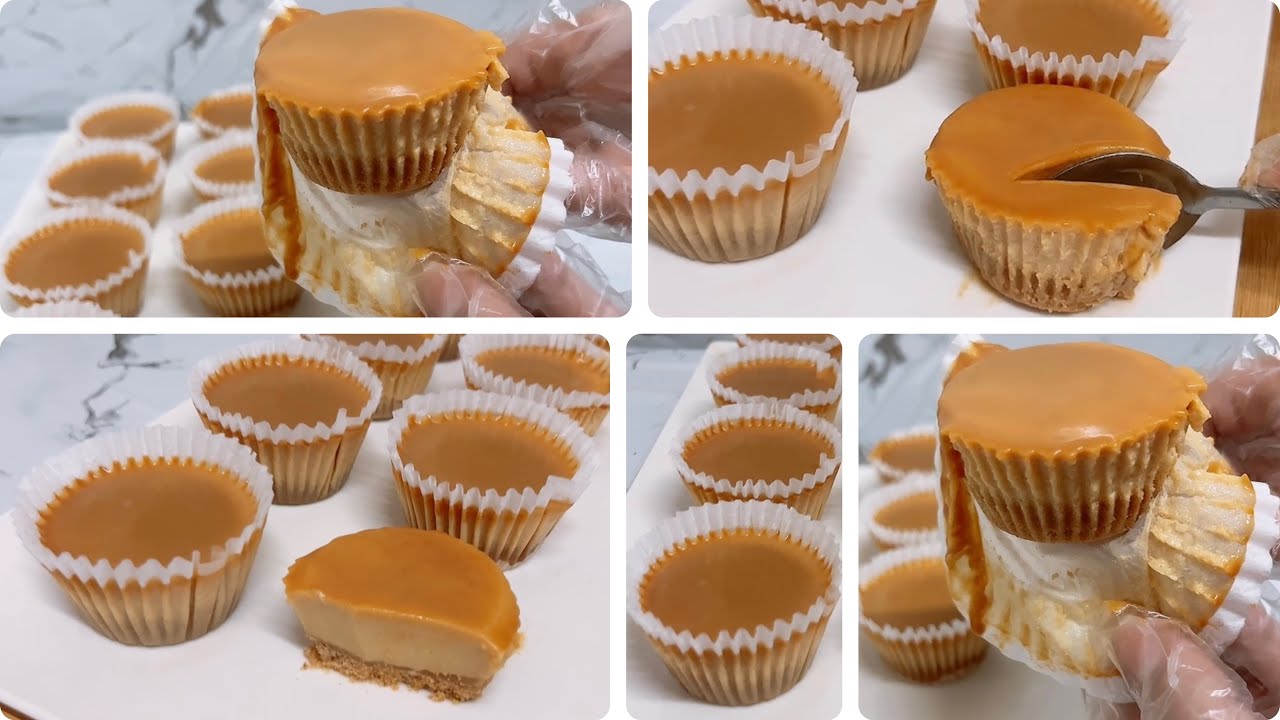كريم كراميل كب كيك اسهل فلان كيك بشكل راقي وطعم خطييييييير 😍 cream caramel cupcakes 😍