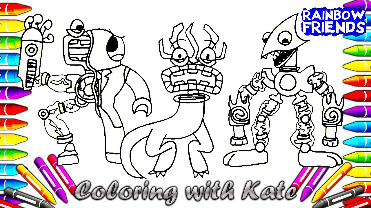 coloring pages – Rainbow Friends – Wubbox – My Singing Monsters