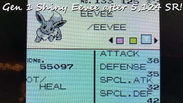 Pokemon Red - Shiny Generation 1 Eevee after 5,124 Soft Resets!