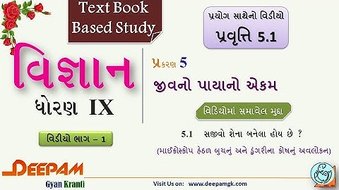 STD 9 || SCIENCE || CH 05 || સજીવનો પાયાનો એકમ || Video-01 || #DHARMESHKANTHARIYA