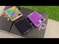 Galaxy Z Flip All 3 Colors: Mirror Gold, Mirror Black, Mirror Purple, Close Up