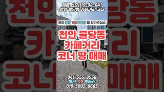 천안 불당동 ★카페거리 코너자리 땅 매매★ 위치 최고!!!