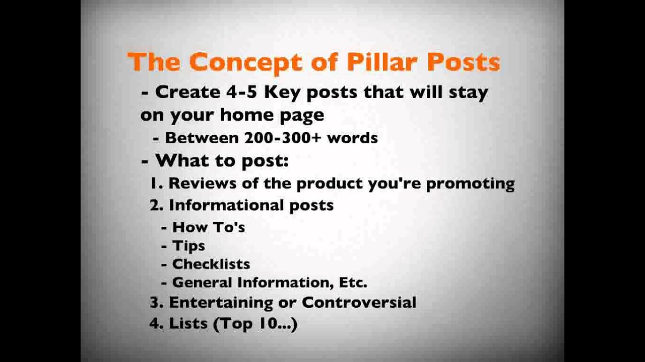 The Concept of Pillar Posts YouTube