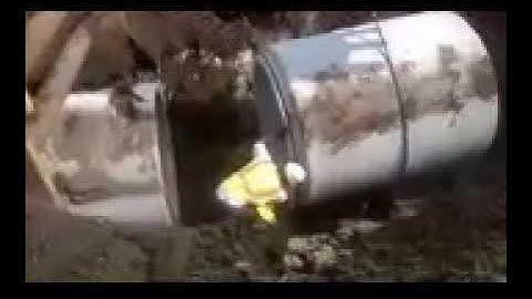 Installing 72" concrete pipe