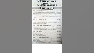 Degree 4th sem maths paper 5 syllabus *Linear Algebra Syllabus* For all AP Universities #bscmaths