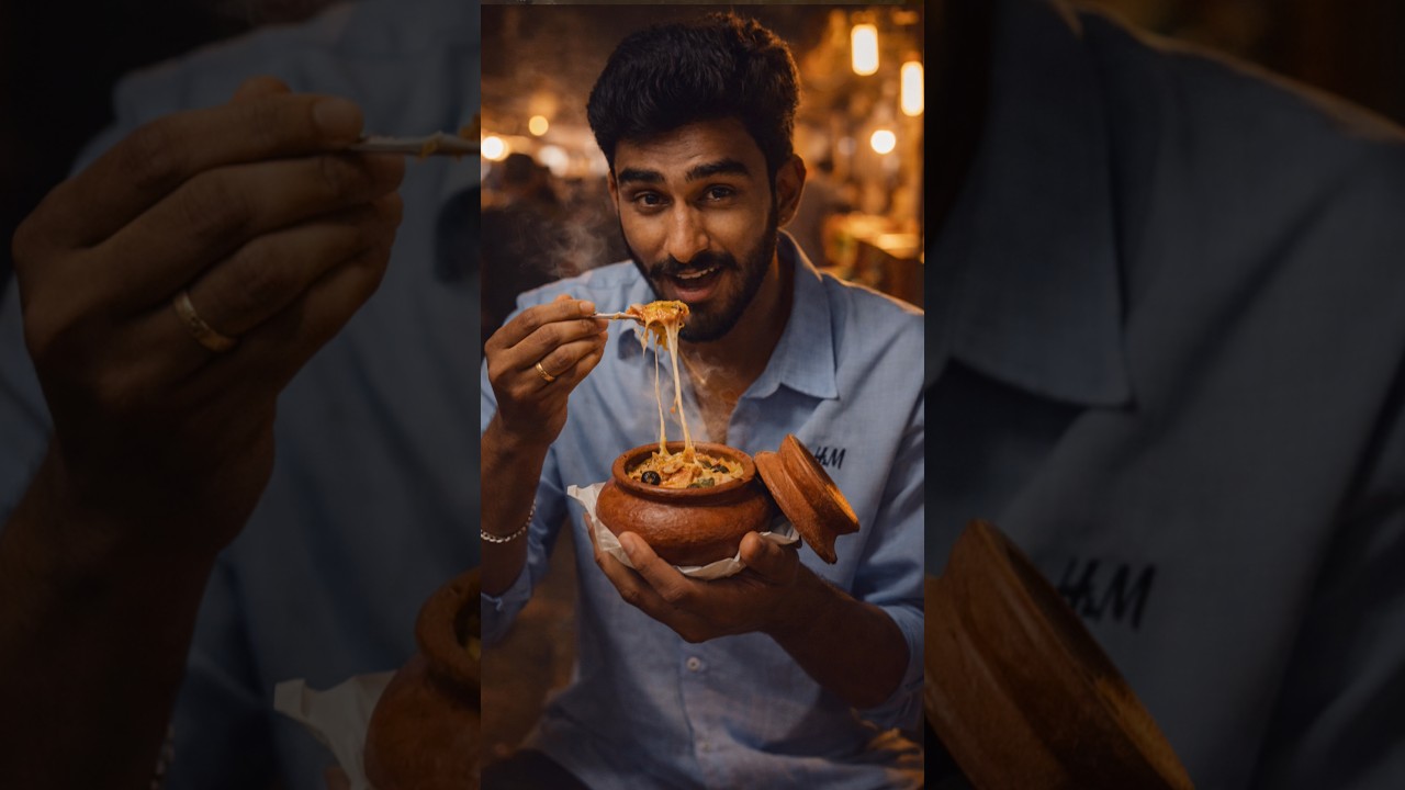 ￼Trying kulhad pizza in Palakollu 