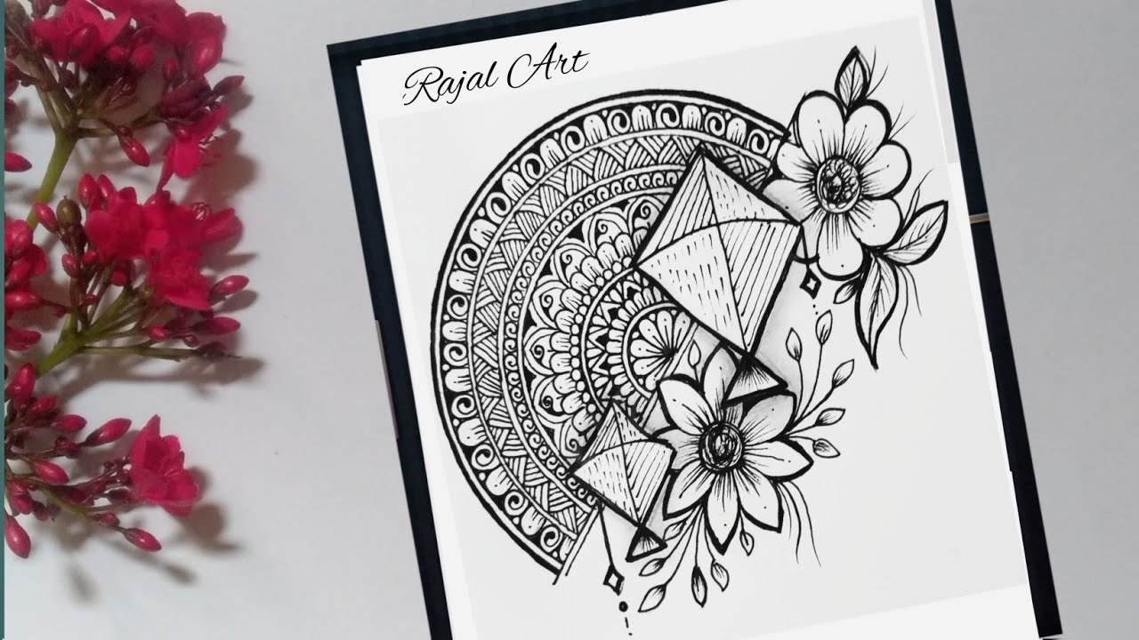 Drawing | kite mandala art | how to draw mandala art for beginners | step by step | kite drawing