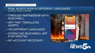 Emergency alerts in El Paso and Teller Counties are now available in several languages
