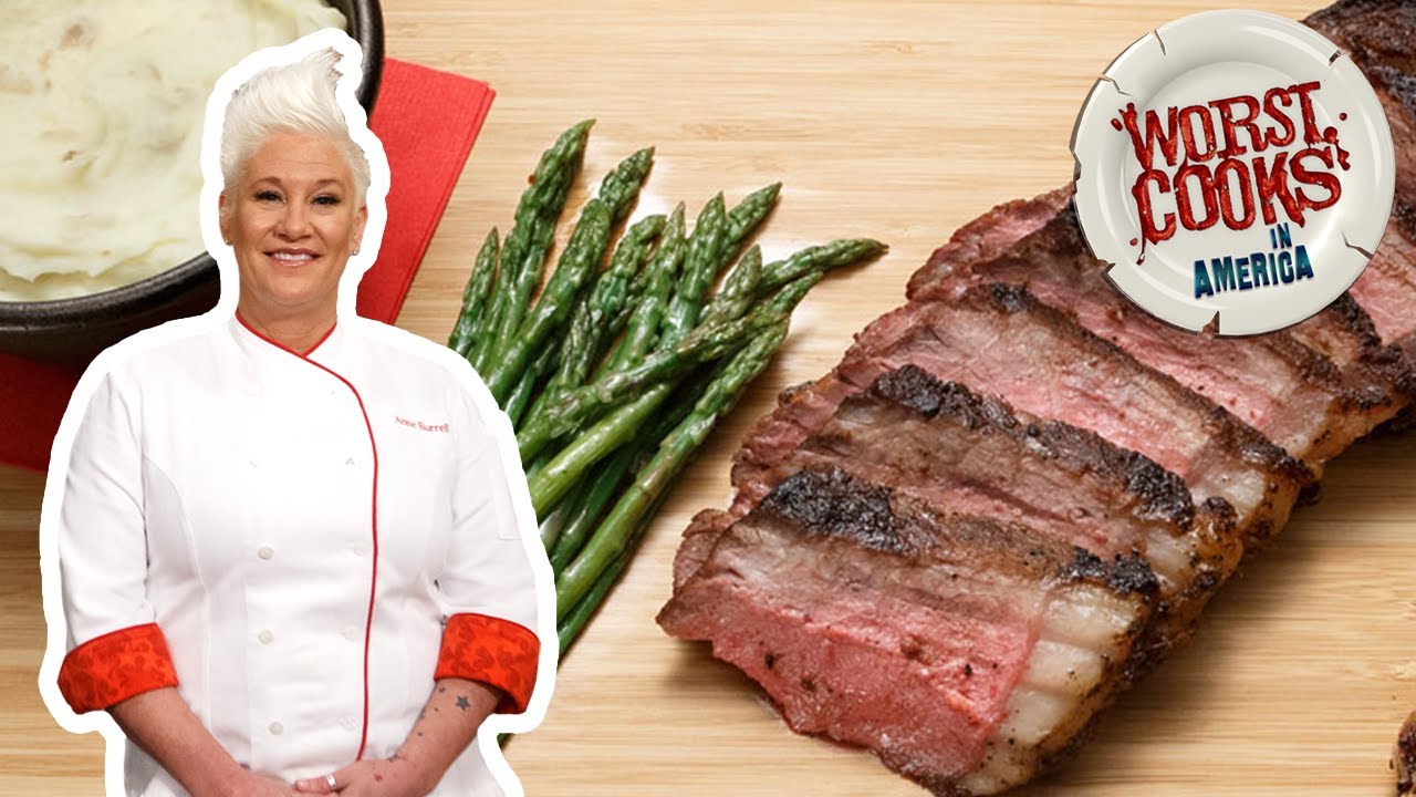 How to Make Steakhouse-Style NY Strip Steak w/ Anne Burrell | Worst Cooks in America | Food Network