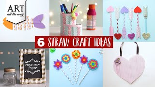 6 Straw craft ideas | Best out of Waste Ideas | Desk Organizer | DIY Photo Frame | Home Decoration